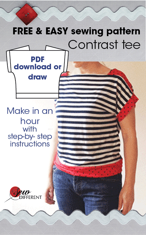 Contrast Tee – FREE SEWING PATTERN